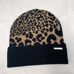 Michael Kors leopard beanie hat